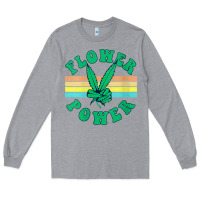 Heather Grey womens flower power 420 thc pot weed medical marijuana funny weed v ne Long Sleeve Tee - linhVisuals