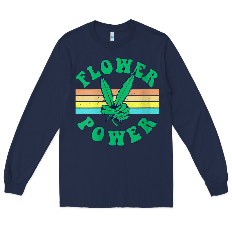 Womens Flower Power 420 Thc Pot Weed Medical Marijuana Funny Weed V Ne Long Sleeve Tee by linhVisuals | Teevron