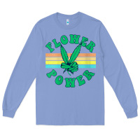 Colony Blue womens flower power 420 thc pot weed medical marijuana funny weed v ne Long Sleeve Tee - linhVisuals