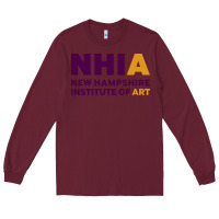 Burgundy New Hampshire Institute of Art Long Sleeve Tee - linhVisuals