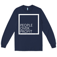 Navy people over profit democratic socialism pro socialist symbol t shirt Long Sleeve Tee - linhVisuals
