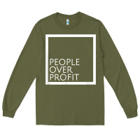 Army Green people over profit democratic socialism pro socialist symbol t shirt Long Sleeve Tee - linhVisuals