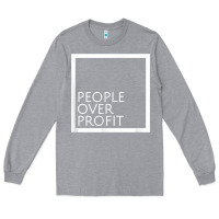 Heather Grey people over profit democratic socialism pro socialist symbol t shirt Long Sleeve Tee - linhVisuals