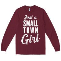 Burgundy womens just a small town girl journey t shirt Long Sleeve Tee - linhVisuals