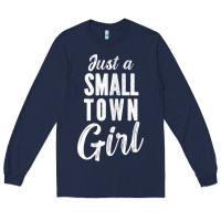 Navy womens just a small town girl journey t shirt Long Sleeve Tee - linhVisuals