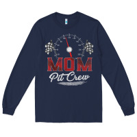 Navy race car mom pit crew racing family birthday party t shirt Long Sleeve Tee - linhVisuals