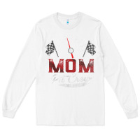 White race car mom pit crew racing family birthday party t shirt Long Sleeve Tee - linhVisuals
