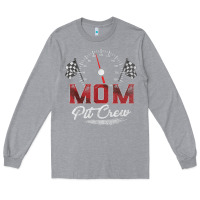 Heather Grey race car mom pit crew racing family birthday party t shirt Long Sleeve Tee - linhVisuals