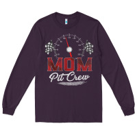 Plum race car mom pit crew racing family birthday party t shirt Long Sleeve Tee - linhVisuals