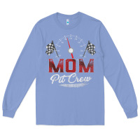 Colony Blue race car mom pit crew racing family birthday party t shirt Long Sleeve Tee - linhVisuals