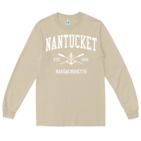 Mushroom nantucket ma vintage crossed oars & boat anchor sports pullover hoodie Long Sleeve Tee - linhVisuals