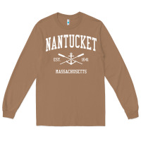 Toasted Coconut nantucket ma vintage crossed oars & boat anchor sports pullover hoodie Long Sleeve Tee - linhVisuals