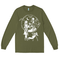 Army Green nightmare before christmas jack and sally t shirt Long Sleeve Tee - linhVisuals