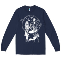 Navy nightmare before christmas jack and sally t shirt Long Sleeve Tee - linhVisuals