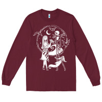 Burgundy nightmare before christmas jack and sally t shirt Long Sleeve Tee - linhVisuals