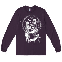 Plum nightmare before christmas jack and sally t shirt Long Sleeve Tee - linhVisuals