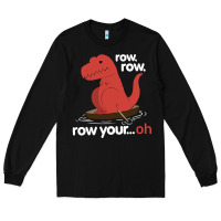 Black dinosaur dino trex row t rex saurus Long Sleeve Tee - linhVisuals
