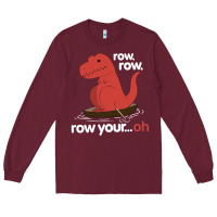 Burgundy dinosaur dino trex row t rex saurus Long Sleeve Tee - linhVisuals