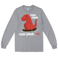 Heather Grey dinosaur dino trex row t rex saurus Long Sleeve Tee - linhVisuals
