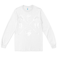 White ohio lacrosse sticks & helmet state outline lax player t shirt Long Sleeve Tee - linhVisuals