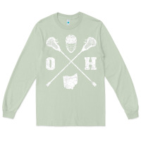 Matcha ohio lacrosse sticks & helmet state outline lax player t shirt Long Sleeve Tee - linhVisuals