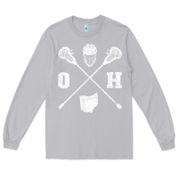 Moon Dust ohio lacrosse sticks & helmet state outline lax player t shirt Long Sleeve Tee - linhVisuals