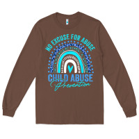 Chestnut no excuse child abuse prevention awareness leopard rainbow t shirt Long Sleeve Tee - linhVisuals