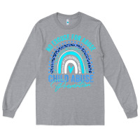 Heather Grey no excuse child abuse prevention awareness leopard rainbow t shirt Long Sleeve Tee - linhVisuals