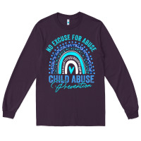 Plum no excuse child abuse prevention awareness leopard rainbow t shirt Long Sleeve Tee - linhVisuals