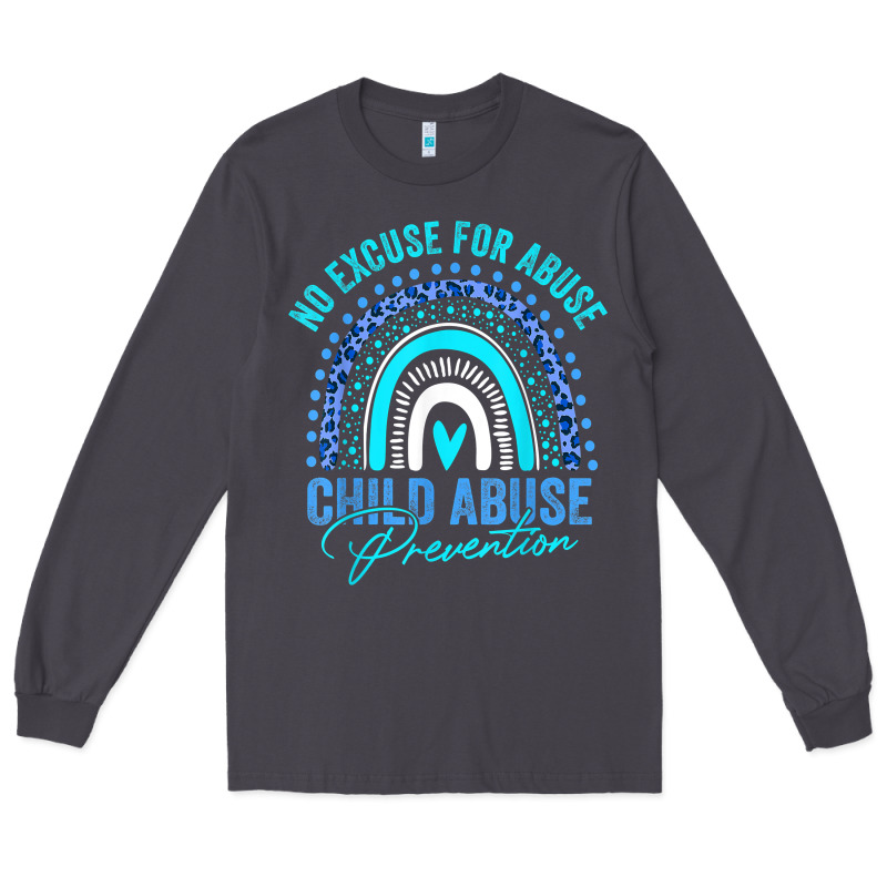 No Excuse Child Abuse Prevention Awareness Leopard Rainbow T Shirt Long Sleeve Tee by linhVisuals | Teevron