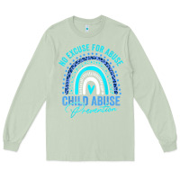 Matcha no excuse child abuse prevention awareness leopard rainbow t shirt Long Sleeve Tee - linhVisuals