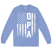 Colony Blue opa gift america flag gift for men father's day pullover hoodie Long Sleeve Tee - linhVisuals