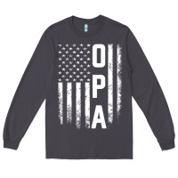 Smoke opa gift america flag gift for men father's day pullover hoodie Long Sleeve Tee - linhVisuals