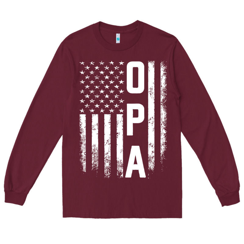 Opa Gift America Flag Gift For Men Father's Day Pullover Hoodie Long Sleeve Tee by linhVisuals | Teevron