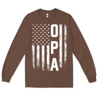 Chestnut opa gift america flag gift for men father's day pullover hoodie Long Sleeve Tee - linhVisuals