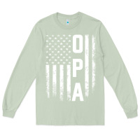 Matcha opa gift america flag gift for men father's day pullover hoodie Long Sleeve Tee - linhVisuals