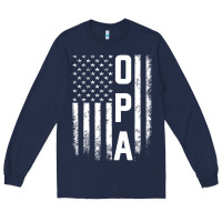 Navy opa gift america flag gift for men father's day pullover hoodie Long Sleeve Tee - linhVisuals