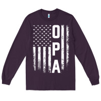 Plum opa gift america flag gift for men father's day pullover hoodie Long Sleeve Tee - linhVisuals