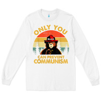 White vintage only you can prevent communism funny bear camping t shirt Long Sleeve Tee - linhVisuals