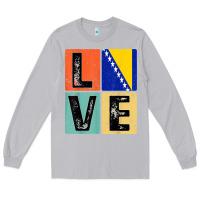 Moon Dust vintage retro i love bosnia flag for bosnian pride gift t shirt Long Sleeve Tee - linhVisuals
