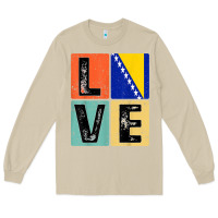 Mushroom vintage retro i love bosnia flag for bosnian pride gift t shirt Long Sleeve Tee - linhVisuals