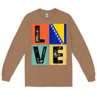 Toasted Coconut vintage retro i love bosnia flag for bosnian pride gift t shirt Long Sleeve Tee - linhVisuals