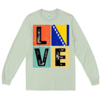 Matcha vintage retro i love bosnia flag for bosnian pride gift t shirt Long Sleeve Tee - linhVisuals