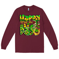 Burgundy Happy St Patricks Rex Day Long Sleeve Tee - CowhideDigitalArt