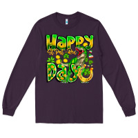 Plum Happy St Patricks Rex Day Long Sleeve Tee - CowhideDigitalArt