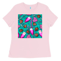 Bubblegum Pink valentines day champagne and strawberry Ladies Tee - BundleAndBundleShop