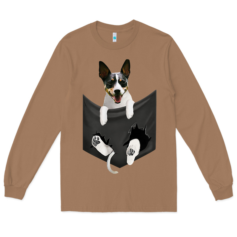 Rat Terrier Dog In Pocket, Rattie Puppy, Ratting Terrier T Shirt Long Sleeve Tee by linhVisuals | Teevron
