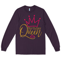 Plum birthday queen shirt, womens birthday shirt, birthday t shirt Long Sleeve Tee - linhVisuals