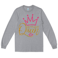 Heather Grey birthday queen shirt, womens birthday shirt, birthday t shirt Long Sleeve Tee - linhVisuals