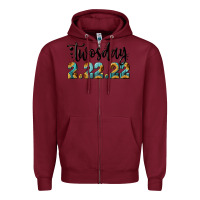 Burgundy Twosday Zipper Hoodie - RanaPortraitStore